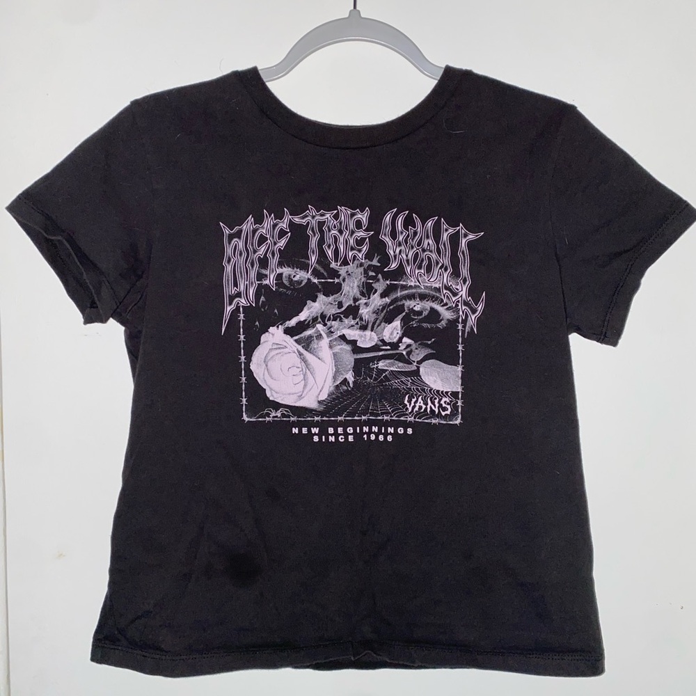 Vans “Off The Wall” Washed Out Black/Lavender T-Shirt - Women’s Size Medium